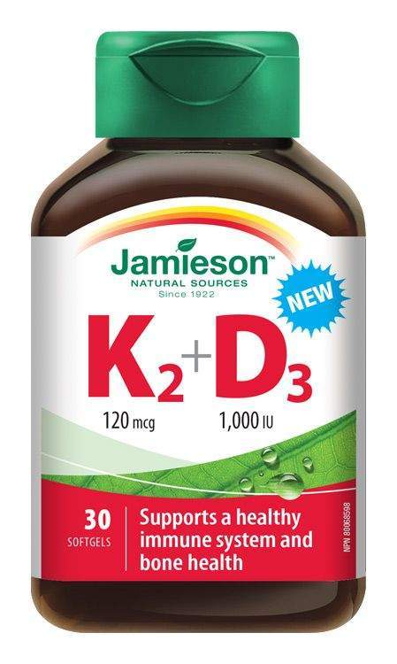 JAMIESON Vitamíny K2 120mcg a D3 1000 IU cps.30