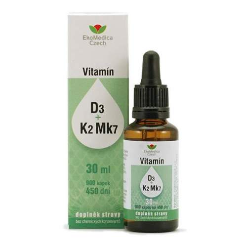 EkoMedica Vitamín D3 + K2Mk7 v kapkách 30 ml AKCE