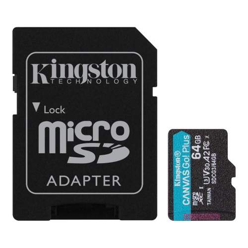 KINGSTON micro SDXC 64GB 170MB/s + SD adaptér