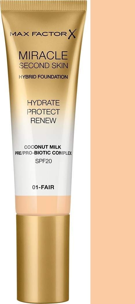 Max Factor Miracle Second Skin Hybrid Foundation make-up 01 Fair 30 ml