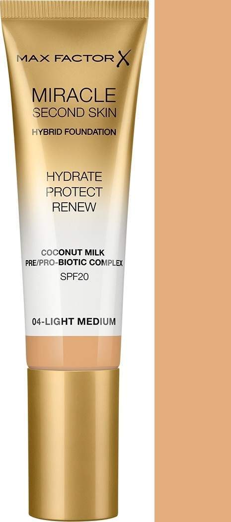 Max Factor Miracle Second Skin SPF20 hydratační make-up 30 ml odstín 04 Light Medium