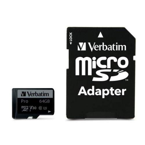 Verbatim microSDXC 64 GB + SD adaptér