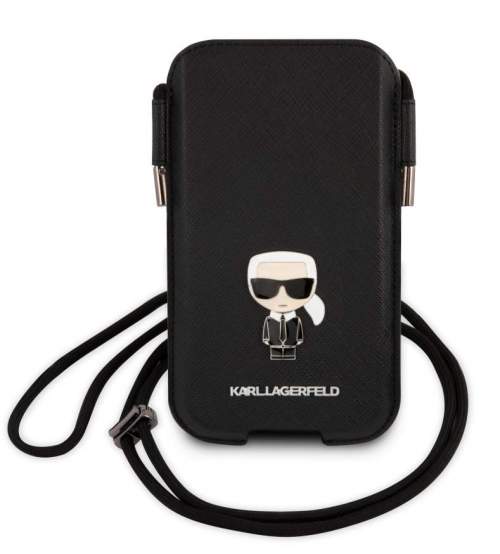 Karl Lagerfeld Saffiano Metal Logo PU Pouch L