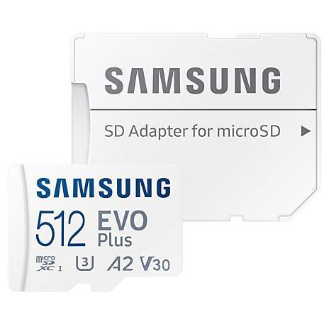 Samsung Micro SDXC EVO+ 512GB UHS-I U3+ SD adaptér