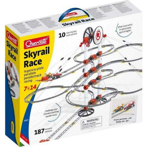 Quercetti Skyrail Race parallel track racing - dvojitá závěsná kuličková dráha