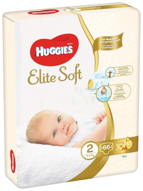 HUGGIES Elite Soft vel.2, 4-6kg, 66ks