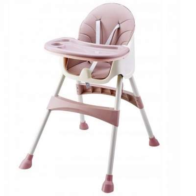 Eco toys Jídelní židlička, stoleček 2v1 růžová