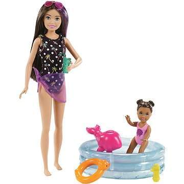 Mattel GRP39 Barbie Chůva s bazénkem,