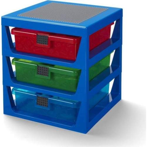 LEGO organizér se třemi zásuvkami modrá