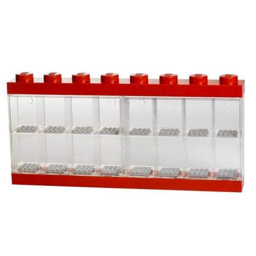 LEGO vitrínka na 16 minifigurek červená
