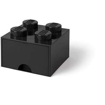 LEGO úložný box 4 se šuplíkem černá