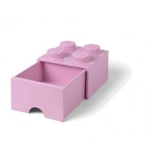 LEGO Úložný box 4 se šuplíkem světle růžová