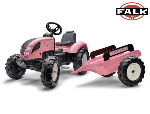 Falk šlapací traktor 1058AB Pink Country Star s přívěsem - růžový