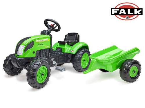 FALK Set baby traktor Country Farmer šlapací Zelený vozítko s valníkem