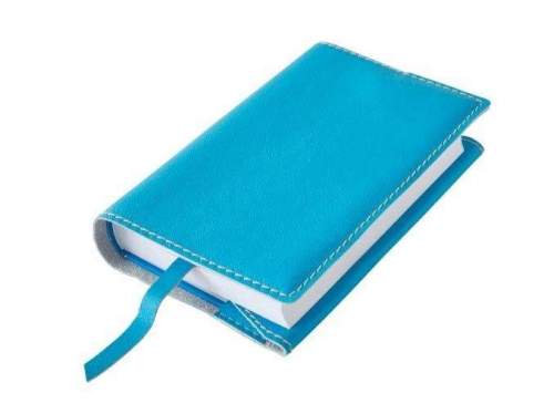Variabilní kožený obal na knihu se záložkou kůže modrá