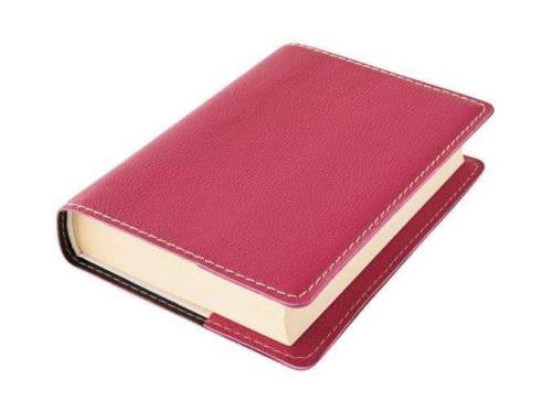 KLASIK obal na knihu XL 25,5 x 39,8 cm kůže růžová