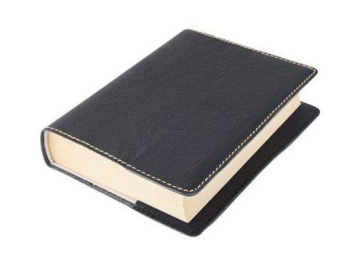 KLASIK obal na knihu XL 25,5 x 39,8 cm kůže černá vzorovaná