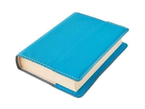 KLASIK obal na knihu XL 25,5 x 39,8 cm kůže modrá