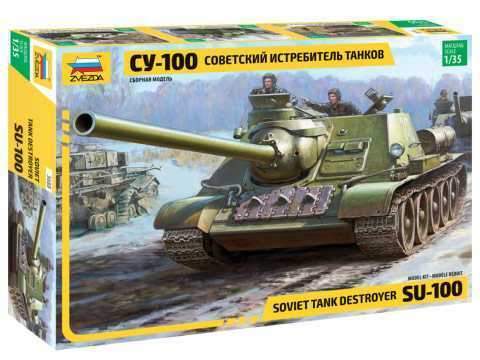 Zvezda tank Soviet S.P.Gun SU-100 new molds 1:35