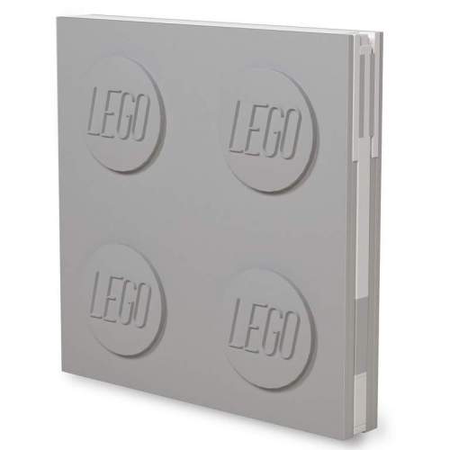 LEGO Zápisník s gelovým perem jako klipem šedý