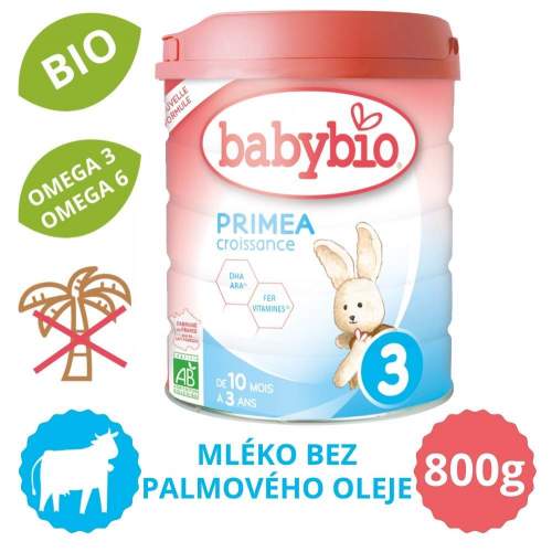 BABYBIO PRIMEA 3 CROISSANCE kojenecké bio mléko 800g