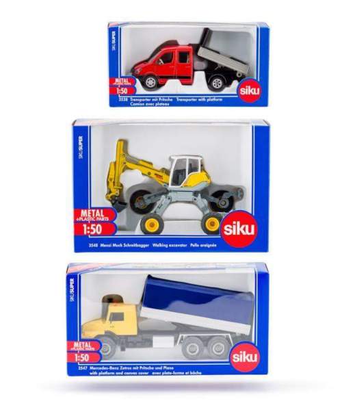 Siku Super - set 3 stavebních strojů B, 1:50