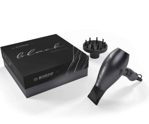 KIEPE Professional BLACK 2400W - profesionální fén na vlasy s difuzérem - černý
