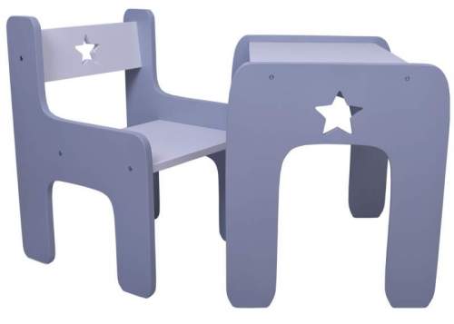 NELLYS Sada nábytku Star - Stůl + židle - šedá s bílou
