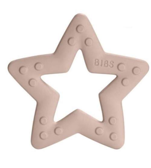 BIBS Baby Bitie Star Blush Silikonové kousátko Hvězdička pudrová