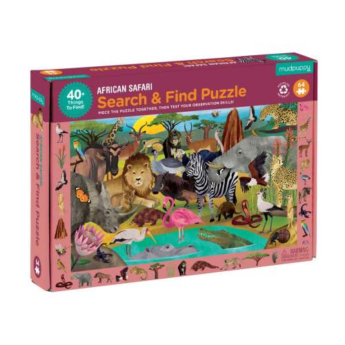 Mudpuppy Puzzle hledej a najdi, Africké safari 64ks