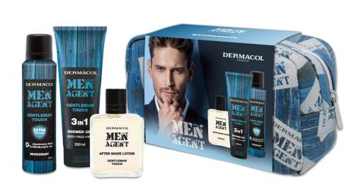 Dermacol Men Agent Gentleman Touch sprchový gel pro muže 250 ml + deodorant sprej 150 ml + voda po holení 100 ml + etue, kosmetická sada