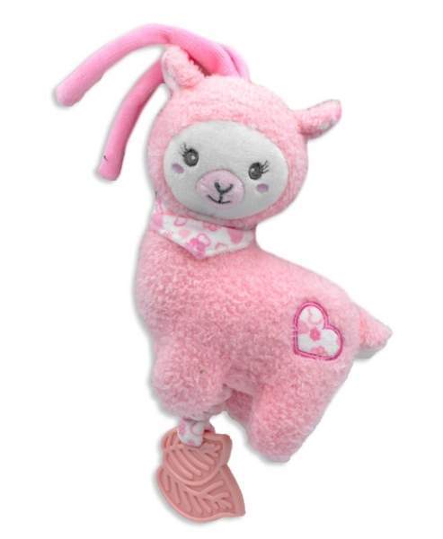 Tulilo Závěsná hračka s chrastítkem Lama 15 cm růžová