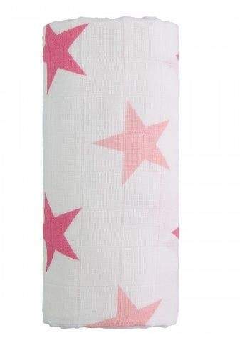 T-TOMI Osuška bavlněná TETRA 120 x 120 cm, pink stars