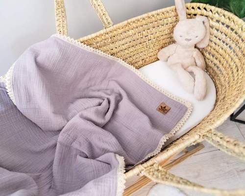 Baby Nellys Luxusní mušelínová dětská deka, 75 x 100 cm, šedá