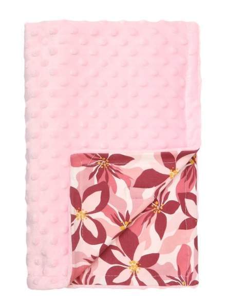 Mamatti bavlněná deka s minky 75 x 90 cm, Magnólie růžová