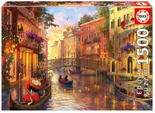 Educa puzzle Genuine Sunset in Venice 1500 dílů