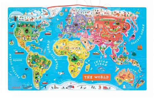 Janod mapa Magnetic World Puzzle