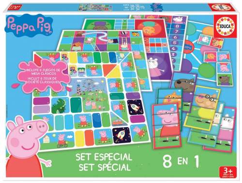Educa dětské společenské hry Peppa Pig 8v1 Special set anglicky