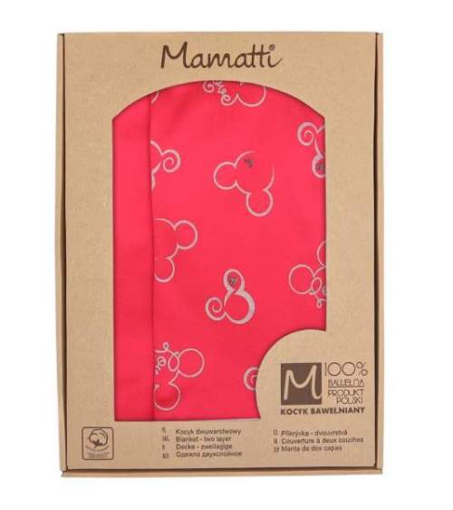 Mamatti Dětská deka,  80 x 90 cm, Myška růžová