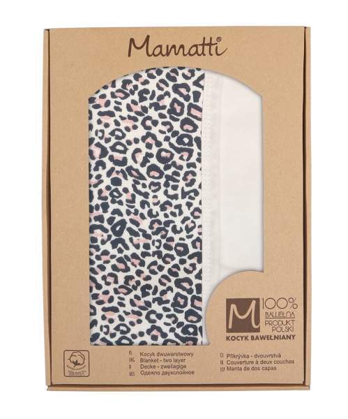 Mamatti Dětská deka, 80 x 90 cm, Gepardík, bílá se vzorem