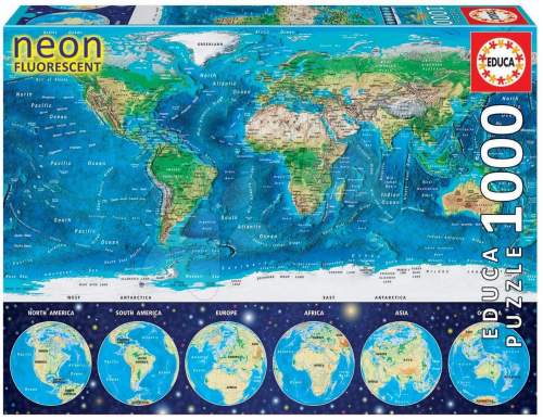 Educa Svítící Mapa světa 1000 dílků