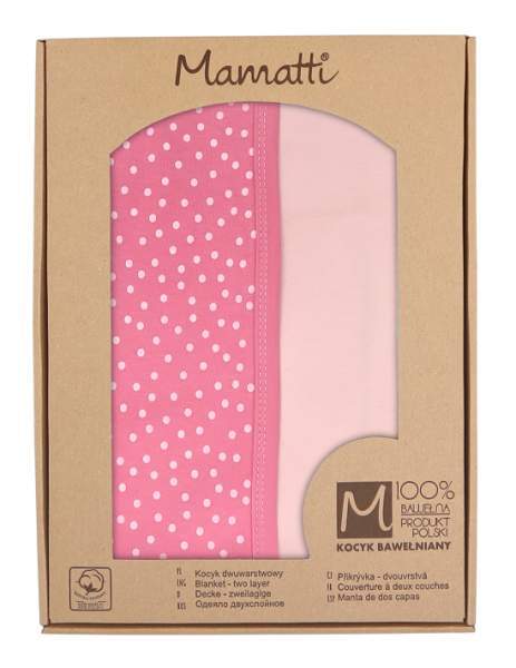 Mamatti Dětská bavlněná deka, 80 x 90 cm, Puntík-růžová