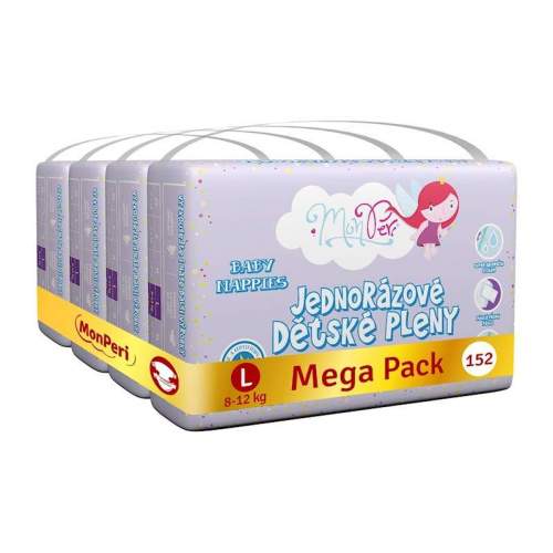 MonPeri Klasik Mega Pack L 8–12kg 152ks
