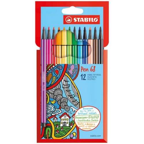STABILO Pen 68 Vláknový fix 12 barev