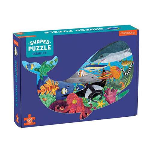 Mudpuppy Tvarované puzzle - Život v oceánu 300 ks