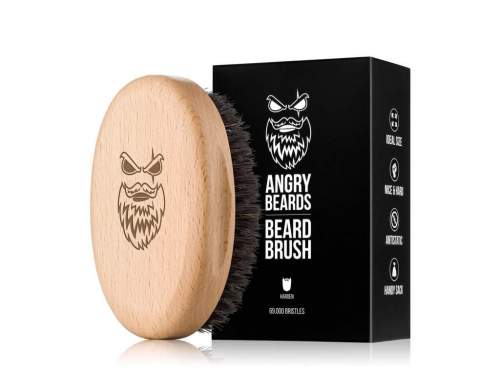 Angry Beards Dřevěný kartáč na vousy Harden
