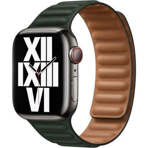 Apple Watch 41mm Sekvojově zelený kožený tah – M/L (ML7Q3ZM/A)