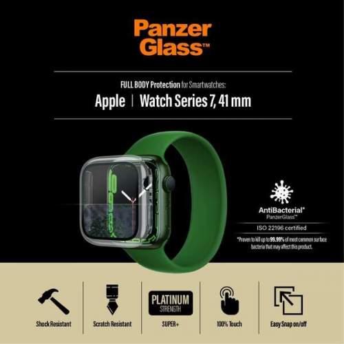 PanzerGlass ochranný kryt pro Apple Watch Series 7 41mm, antibakteriální, čirá 3658