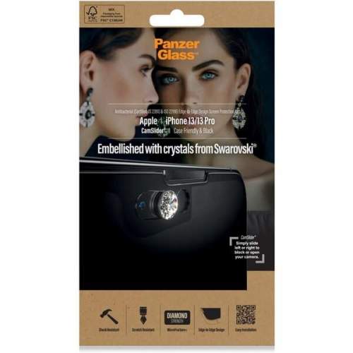 PanzerGlass Apple iPhone 13/13 Pro s čirým Swarovski CamSlider®
