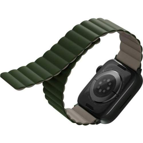 UNIQ Revix oboustranný řemínek pro Apple Watch 41/40/38mm Pine (zelený/šedý)